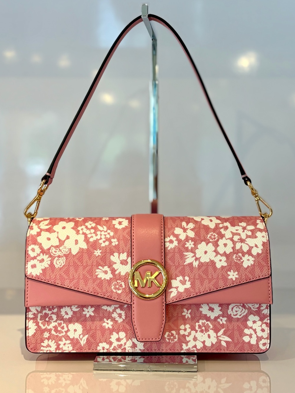 Michael Kors Greenwich Medium Printed Signature Logo Convertible Shoulder Bag